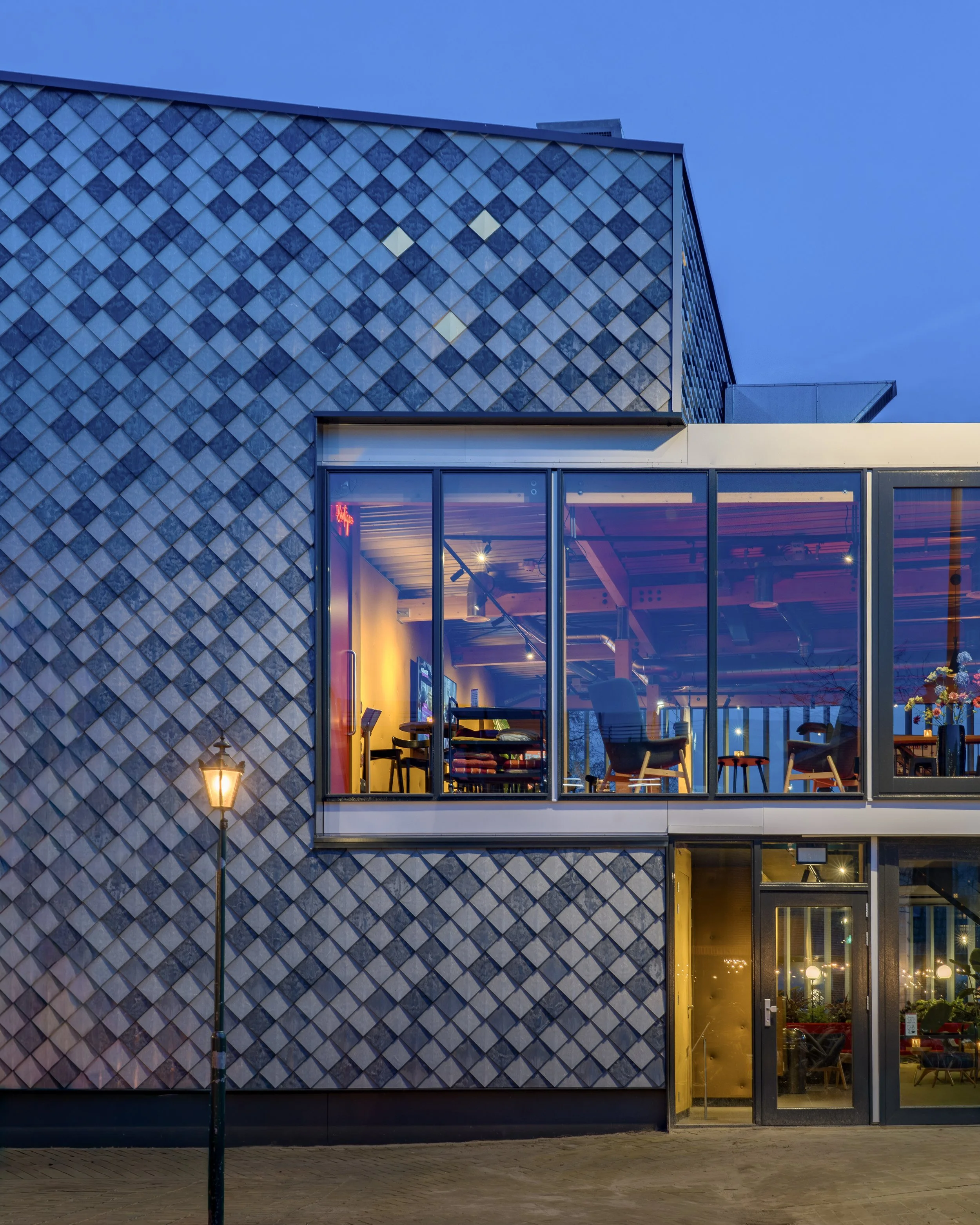 Film Theatre with a Patterned Façade