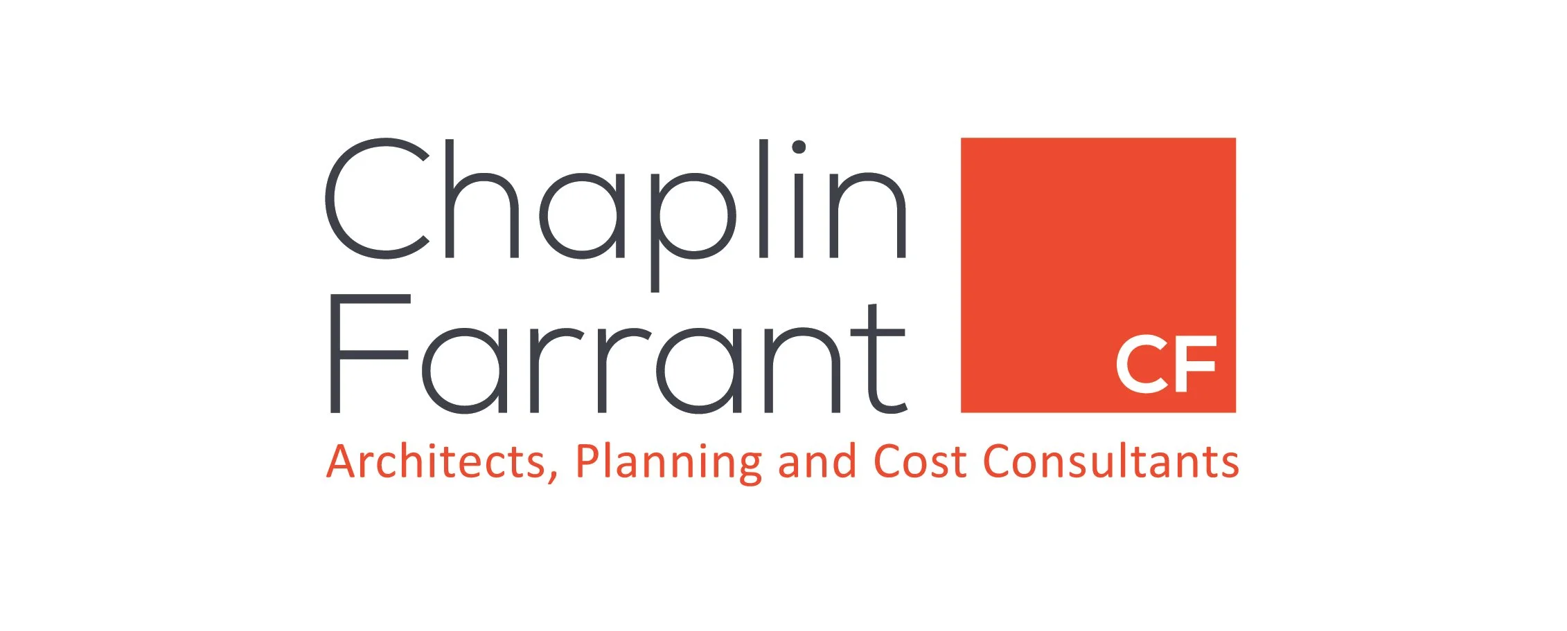 Logo for Chapin Farrant, architects, planning, and cost consultants. The logo features the text 'Chapin Farrant' with a red square containing 'CF' and the tagline 'Architects, Planning and Cost Consultants' below.