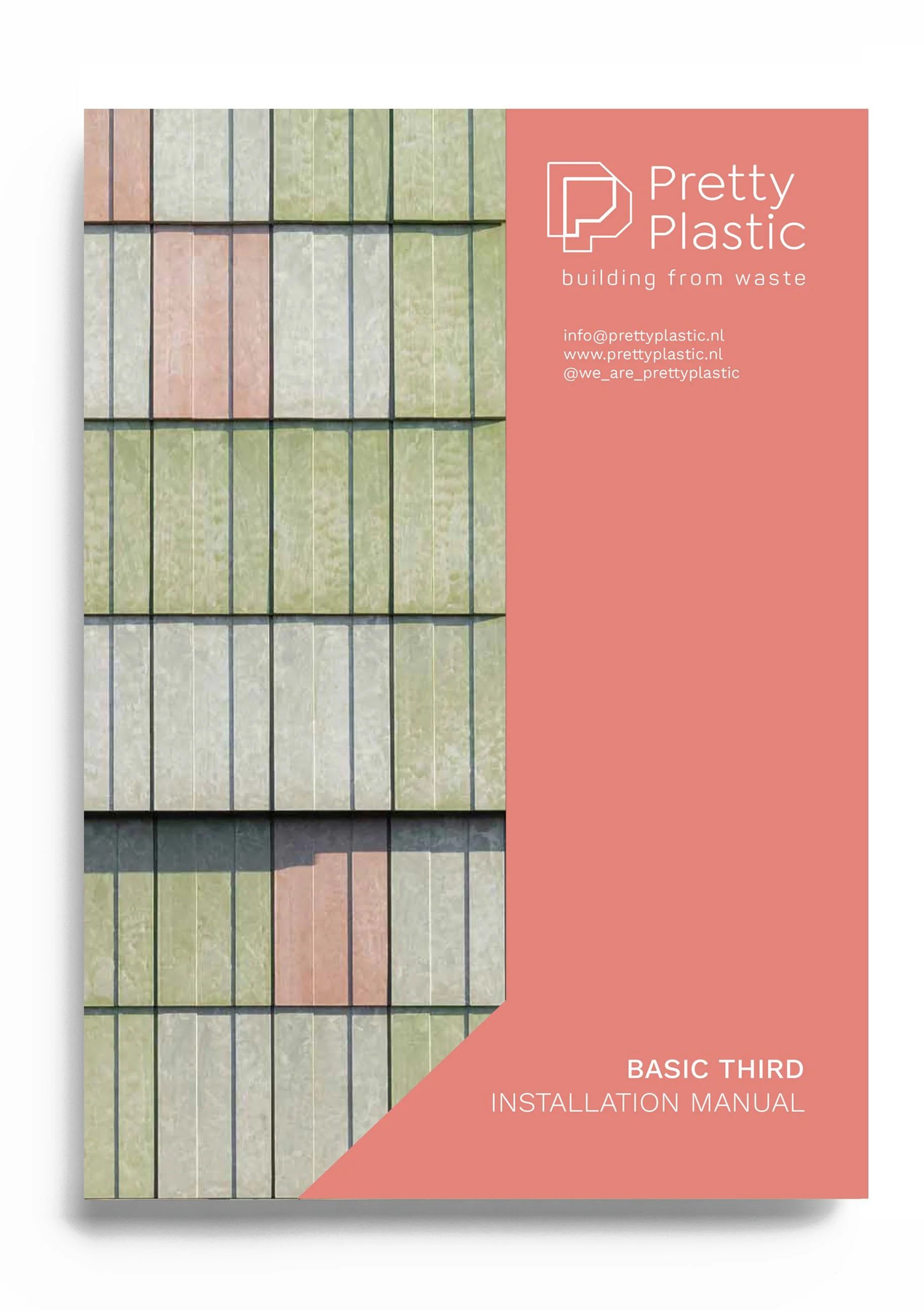 Cover of an installation manual for Pretty Plastic's building material, labeled as Basic Third.
