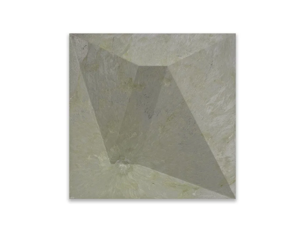 Pretty Plastic Second High faceted facade tile in green, 100% recycled PVC