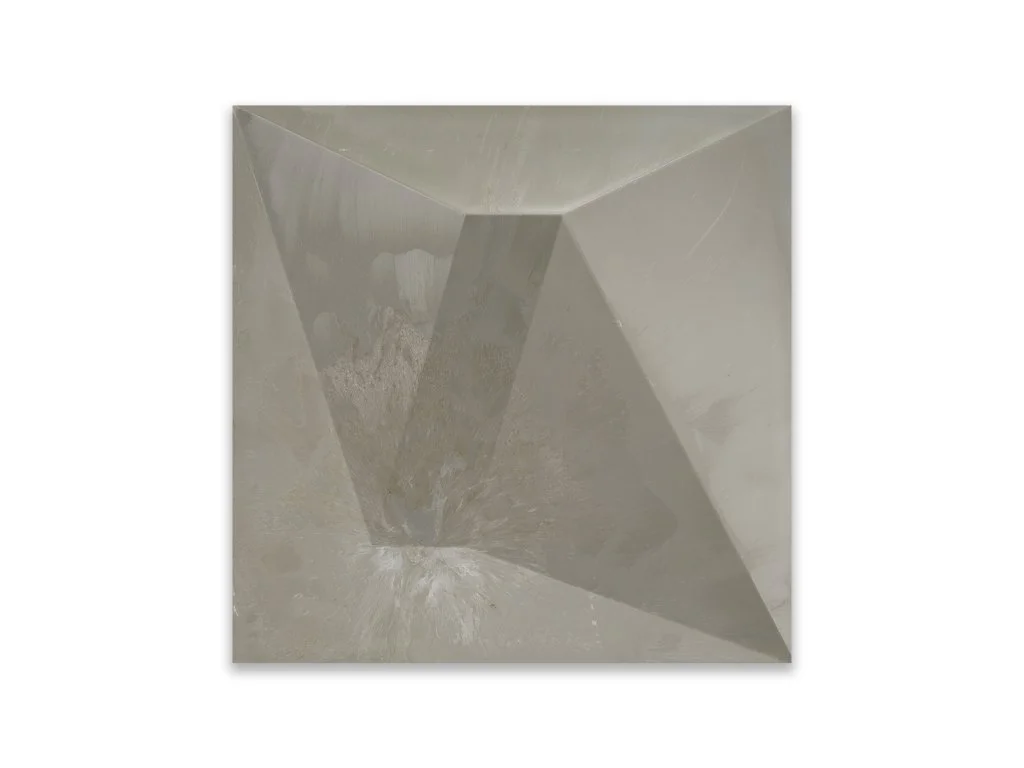 Pretty Plastic Second High faceted facade tile in ochre, 100% recycled PVC