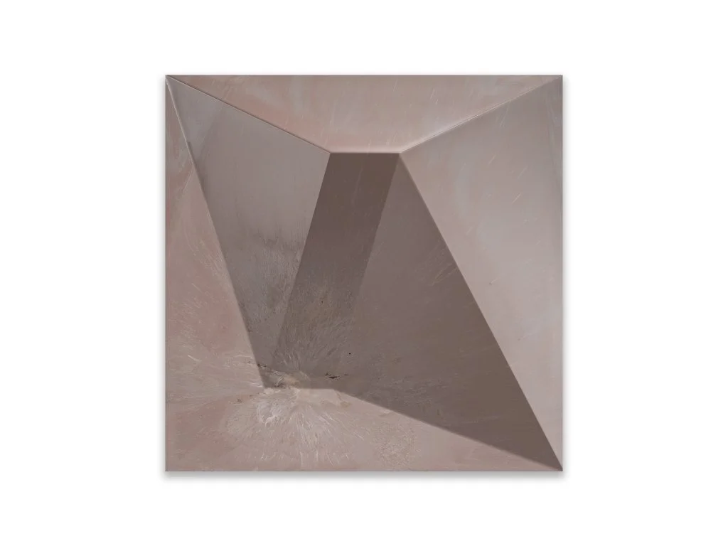 Pretty Plastic Second High faceted facade tile in terracotta, 100% recycled PVC