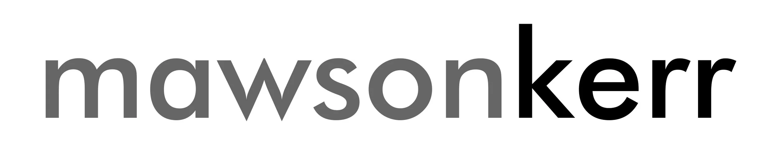 The word 'mawsokerr' in a gradient font transitioning from gray to black.