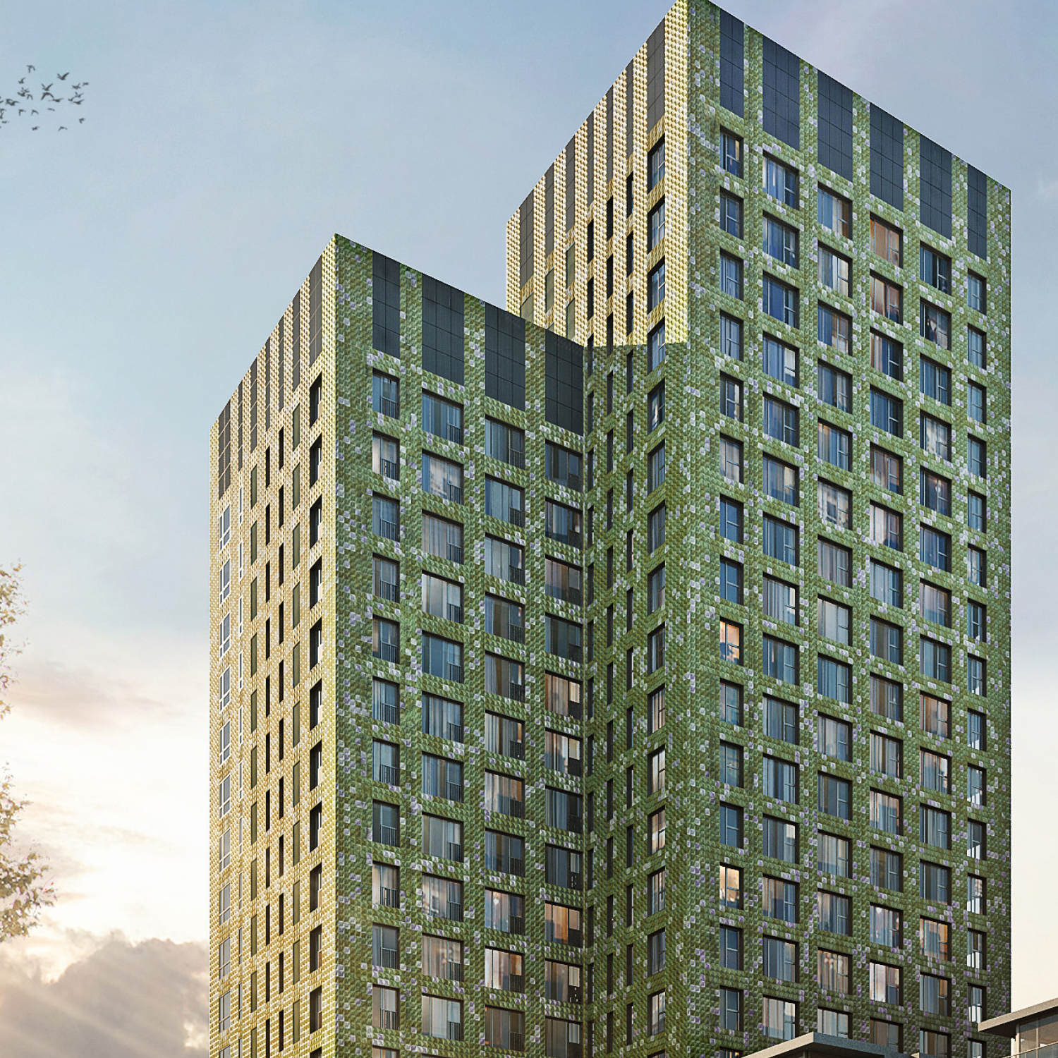 Pretty Plastic launches a new facade tile for high-rise and prefab buildings at the Dutch Design Week