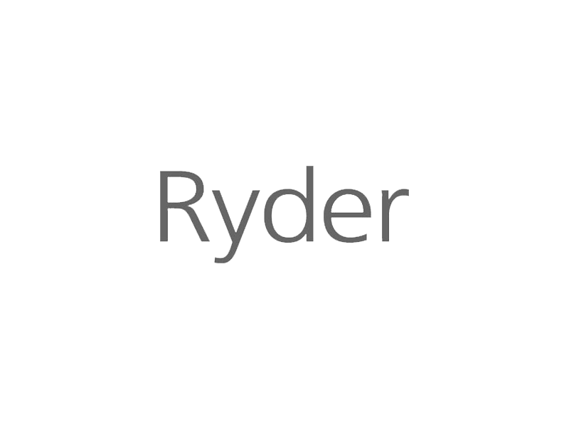 The word 'Ryder' written in gray text on a white background.