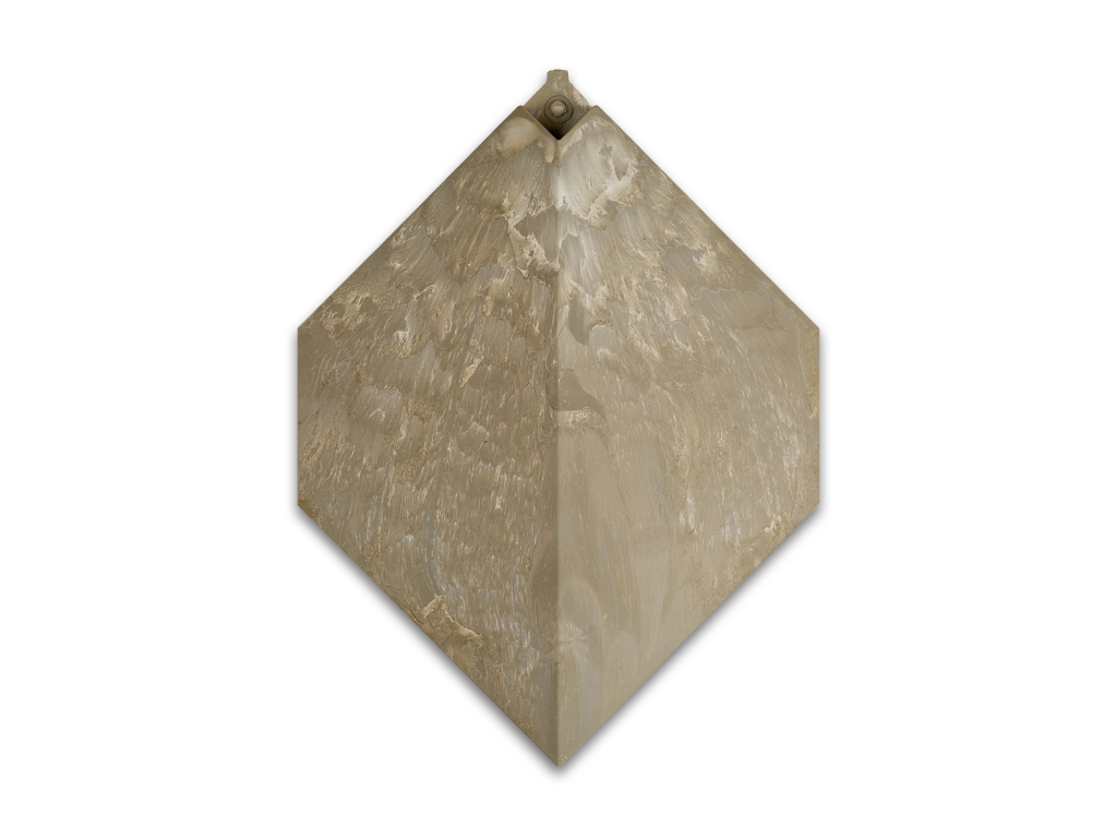 Pretty Plastic First One diamond facade tile in ochre, 100% recycled PVC