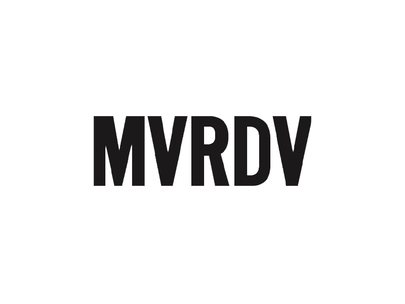Black logo with a crown above and the text "MVRDV" underneath.