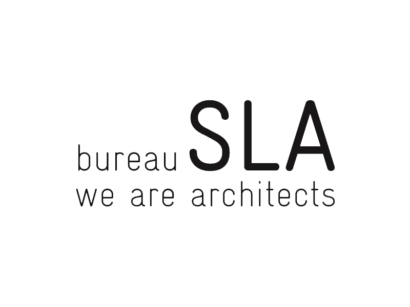 Logo for bureau SLA with the tagline "we are architects" in black text.